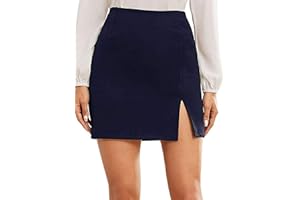 Oh! Pretty Womens Split Mini Skirt Ladies Pencil Stretchy Slit Skirt Short Sexy Elasticated Stretchy Mini Skirt Multiple Colours Sizes 8-22