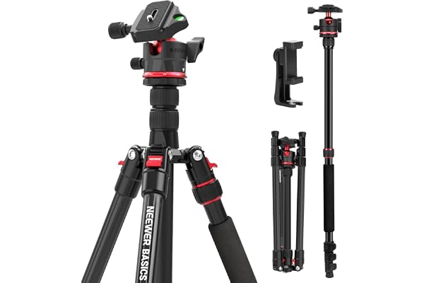 NEEWER Basics 72'' Trépied Monopode de Voyage pour Appareil Photo,Support Compact et Léger pour d'enregistrement vidéo Portable, Rotule Arca, Compatible avec iPhone Portable,Max Load 13.2 LB, TP14B