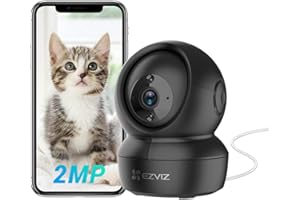 EZVIZ Cámara Vigilancia WiFi Interior 360º, 1080P Camara Vigilancia Bebe/Mascotas, Visión Nocturna, Audio Bidireccional, Detección de Movimiento, Control Remoto, Compatible con Alexa, C6N Negro