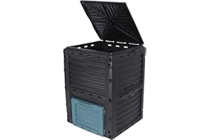 Garden Haven 300Litre/80Gal Garden Compost Bin Large Composter ECO Recycling Storage BPA-Free Black Organic Waste Weatherproof, Easy to Assemble no Tools required Black/Green Anti Oxidation Material