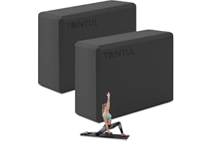 Tbintul 2 Stk Yogablock, 23 x 15 x 7,5cm EVA Yoga Block | Yoga Block av Skumplast lämpliga för Träning Och Stretching, Unisex-Yogablock för Pilates – Svarta