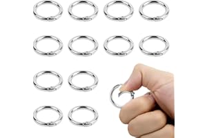 BD-HEREGO 12Pezzi Scatto Molla Rotonda, Moschettoni per Manici Borse a Uncinetto, 27mm Moschettone per Borse, Adatto All'uso Come Anelli per Borse, Moschettoni per Artigianato e Accessori Borsa (argentato)