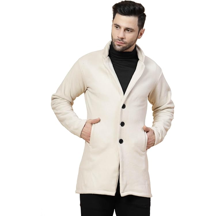 Buy Karlywindow Mens Trench Coat Long Sleeve Stand Collar