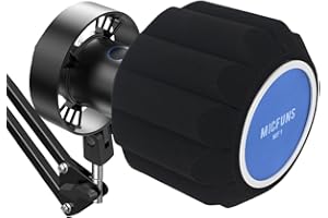 Micfuns Filtre anti-pop pour microphone MF2, découpe latérale 45-60 mm, SM7B, mousse absorbant le bruit, réduction du bruit et des reflets