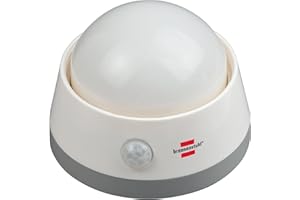 Brennenstuhl Lampka nocna LED na baterie NLB 02 BS z czujnikiem ruchu na promieniowanie podczerwone i wciskanym przelacznikiem 2 LED 60lm 3x AA (w zestawie)