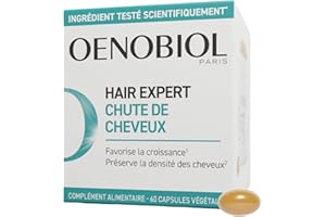 OENOBIOL HAIR EXPERT Chute de Cheveux - Nouvelle formule concentrée - Chute de cheveux- Favorise la croissance - Préserve la densité des cheveux - Complément alimentaire 60 capsules - Programme 1 mois