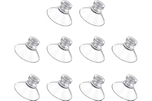 ZYFC Suction Cups, 10 PCS Clear PVC Window Suckers Suction Pads, Round M5 Threads Sucker Cups Without Hooks for Kitchen Bathroom Window Mirror Glass Table Decor and Outdoor (32mm)