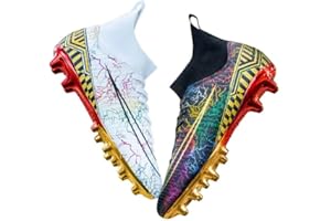 WEJIESS Chaussures de Football pour Hommes, antidérapantes, à Crampons Professionnels, Chaussures de Football pour garçons, Chaussures de Football à Lacets, Chaussures de Sport d'entraînement