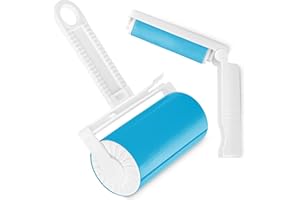 TULMERO Silikon Fusselrolle Wiederverwendbar - Fusselrollen Tierhaare Set - Große und Kleine Reise- Abwaschbare Fusselroller - Waschbar Lint Roller für Haustierhaar, Kleidung und Möbel