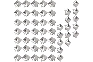 WeddHuis 50 Piezas Remaches Cuadrados, Remaches de Metal para Cuero, Remaches de Punta Pirámide, DIY, Remaches Punk, tachuelas para ropa, para Bolsos, Correa de Cuero, Abrigos, Guantes