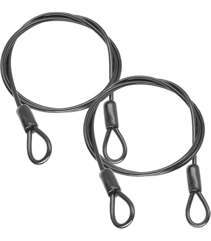 Staalkabel met lussen en pvc ommanteling voor hangsloten Staalkabel met lussen en pvc ommanteling voor hangsloten