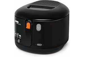 ‎TEFAL Tefal Simply One Elektrische Fritteuse, XL Fassungsvermögen für bis zu 1,2 kg Pommes, exklusives Kühlwandsystem, spülmaschinenfeste Teile, Sichtfenster, einstellbares Thermostat, schwarz, FF1608