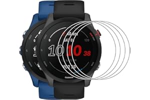 Vancle 4 Pièces Protecteur Écran Compatible avec Gar-min Forerunner 255/Forerunner 255 Music, [Anti-Rayures] Film de Protection de Verre Trempé Screen Protection