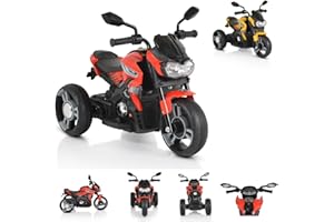 Moto eléctrica Infantil Moni Colombo Faro, Dos Motores, MP3, hasta 7 km/h, Color:Rojo