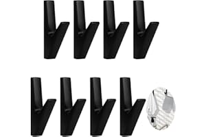 DAIRYCOF Garderobenhaken schwarz kleiderhaken für akustikpaneele Zinklegierung Kleiderhaken Garderobenhaken,Wandhaken für Bäder Küchen (8 Stück Schwarz Zinklegierung)