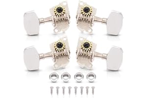 Dilwe Ukulele Stimmwirbel, 2L2R Klassischen Stil Ukulele Mechaniken für Ukulele DIY Teile (Silber)