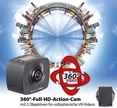 Somikon 360°-Full-HD-Action-Cam mit 2 Objektiven für vollsphärische VR-Videos - 2