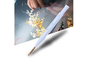 FILFEEL Punch Needle Aiguille Magique Aiguille Broderie Punch Needle Kit Adulte,Stylo De Broderie Magique,outil De Kit De Stylo D'aiguille Réglable De Poinçon D'aiguille De Broderie Pour Le Bricolage