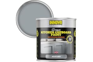 INNOV8 COATINGS DESIGNER KITCHEN CUPBOARD PAINT - DIY - NO PRIMER OR TOP COAT - SATIN Finish - 750 ml - Agate Grey - Fast Dry - CABINET, FURNITURE, WOOD, MDF, PLASTIC & METAL