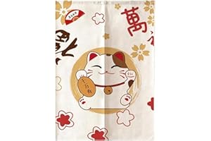 EatingBiting Lucky Cat Sushi Maneki Neko Noren tenda giapponese ingresso noren set tenda da porta 83,8 x 150 cm per ristorante decorazione casa utilizzata come divisorio Feng shuiand