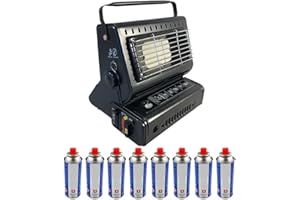 NIKLAS - Chauffage à gaz mobile 1300W T-Trade + 8 Cartouches Gaz 250gr Poignée de transport