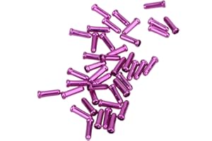 Demiawaking 50 Pezzi Tappi per Cavi Freno Terminali per Cavi Bici in Alluminio Copri Estremità Filo Bici Cappuccio per Cavo Freno Bicicletta (Viola)