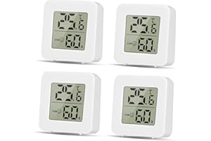 KIEYEENO 1Pc Thermomètre Hygrometre Intérieur, Mini Portables Hygromètre Haute Précision Digital Thermometre Hygrometre, avec icône de Confort, Moniteur de Température et Humidimètre Indicateur (4pcs)