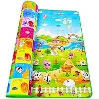 Wazdorf Double Sided Water Proof Baby Mat Carpet Baby Crawl Play Mat Kids Infant Crawling Play Mat Carpet Baby Gym Water…