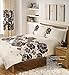 Think-Louder New Fashion Luxury CHRYSANTHEMUM Duvet Cover With Pillow Cases Bedding Set Cream Chocolate Single