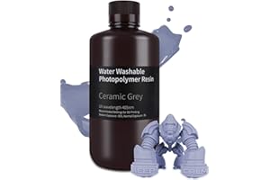 ELEGOO Resin Wasser Abwaschbar 1000g Grau, 405nm LCD UV-Härtung 3D Drucker Resin Water Washable Resin für MSLA/LCD/DLP Resin 3D Drucker