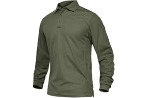 EKLENTSON Men's Polo Shirts Long Sleeve Lightweight Golf Top Quick Dry Breathable Military Tactical Work Shirts Outdoor Performance Polo