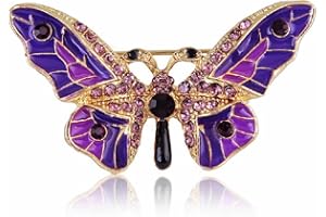 Kaichen Colorful Diamond Butterfly Brooch, Jewelry for Women, Girls, Ladies, Exquisite Packaging