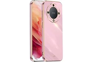 WBWONE Funda para Huawei Honor Magic 6 Lite / Magic6 Lite, Frontera de Oro Carcasa Protectora Antigolpes Suave TPU Silicona Caso Anti-Choques Resistente a los Arañazos - Púrpura