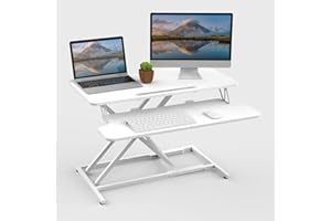 ERGOMAKER Standing Desk Converter, 32"/80cm Wide Height Adjustable Quick Sit to Stand Up Desk Riser for Dual Monitor