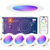 Smart LED Spot Lamba, 6000K Beyaz, 220V, Telefon Uygulaması ile Kontrol Edilebilir, RGB Renk Değiştiren DUSKTEC (110mm-95mm)