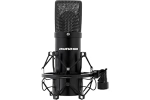 auna Pro MIC-900B, USB Kondensator-Mikrofon, Gaming-Mikrofon, Standmikrofon für Gesangs- und Sprachaufnahmen, PC & Studio, USB Mikrofon Mikro, 16 mm Kapsel, 320Hz - 18KHz, schwarz