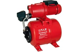 T.I.P. Husvattenverk HWW 900/25 - Jetpump i Gjutjärn, 600 W & 2.800 l/h | Robust och tystgående vattenpump med 18 l tryckkärl i stål, 42 m tryckhöjd och underhållsfri kondensatormotor.