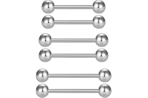 LONGITA Piercing Capezzoli Lingua Anelli Dritto Barbell 14G Acciaio Inossidabile Gioielli Barra 12mm 14mm 16mm 18mm