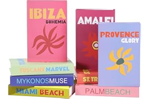 ANCKNE Preppy Room Decor Aesthetic 8 PCS Decorative Books, Coffee Table Books Decor,Room Decor for Teen Girls Decorative Books for Home Decor, Bookshelf