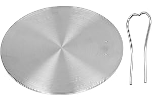 Marukio Piastra di cottura in acciaio inox - Piastra di induzione compatibile per fornelli a induzione, gas ed elettrici (17,5 cm/6,9 pollici)