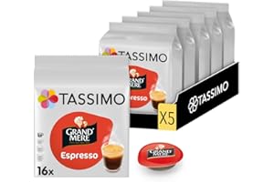 Tassimo, 80 Dosettes Café Espresso Grand'Mère, Compatibles avec les machines TASSIMO, 80 Cafés Riches et Intenses, 5 packs de 16 dosettes (L'emballage peut varier)
