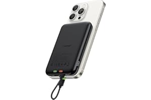 Charmast Power Bank 10000mAh con Cavi Integrati Leggero Powerbank PD 20W Ricarica Rapida USB C Caricatore Portatile Antiscivolo con LED Display per iPhone Huawei Watch