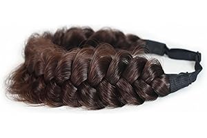 TOECWEGR Extensions Haarband Haarreifen Zopf Geflochten Classic Chunky Wide Plaited Wedding Fluffy Braids Wig Women Girl Beauty Accessory (B-Typ 4)