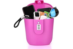 Ohok Cassetta di sicurezza portatile antifurto, borsa di sicurezza portatile, cassaforte da viaggio e cassaforte da spiaggia con numeri serratura per la spiaggia, sport, shopping (rosso rosa)