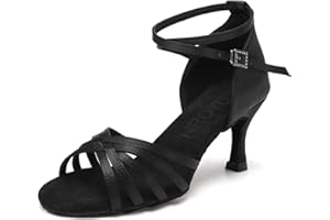 HROYL Zapatos de Baile/Zapatos Latinos de Satén Mujeres ES213