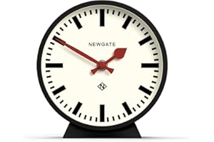 NEWGATE® M Mantel Railway desk clock | Modern round station clock design | Black | Contemporary style for desk, table, shelf or bedside