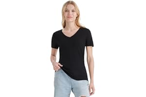 Merino Protect 100% Merino Wool V-Neck Shirt Women's Short Sleeve Wool Undershirt Odour Resistance Functional Underwear Travel Hiking Merino Wool Underwear