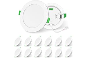 ALUSSO LIGHTING Faretti LED da Incasso per Cartongesso Dimmerabile 8W 850lm Alta luminosità, Ultra Sottili Faretti LED Soffitto 220V Bianco Caldo/Neutro/Freddo IP44 Faretto Interno Bagno, Set di 12