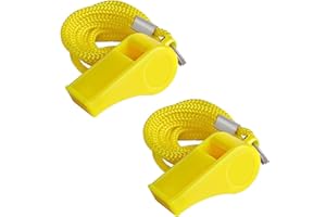 SHUBEIEUMI 2pcs Silbatos Plástico, Silbatos Deportivos, Silbatos con Cordón, Unisex, Silbato de Sonido Fuerte y Nítido Ideal para Entrenadores, árbitros y Oficiales
