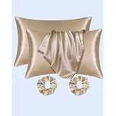 Ipeksi Saten 50x70 Cm Yastık Kılıfı 2 Adet, Kıvırcık Sa&ccedil;lar,Dalgalı ve D&uuml;z sa&ccedil;lar, Bordo 2 Adet Hediye Saten Toka,Cilt Dostıu